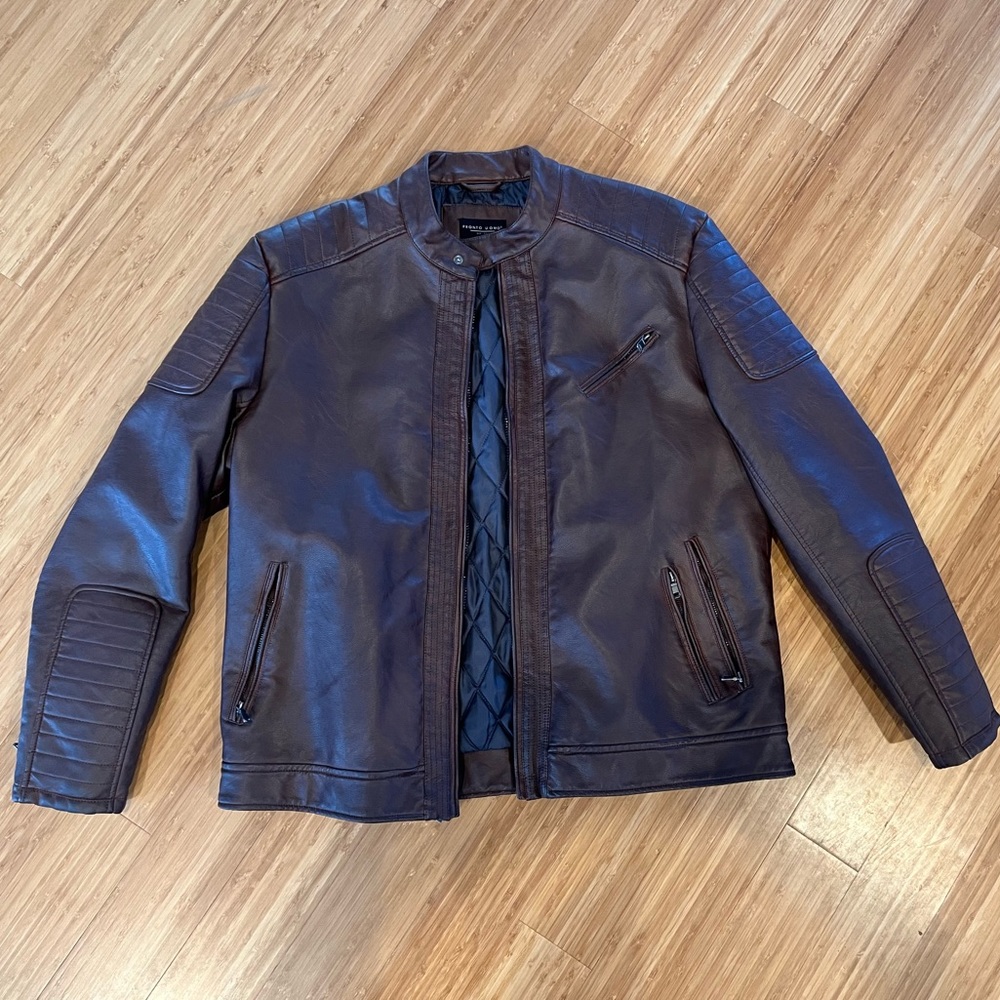 Pronto Uomo faux leather moto jacket. Size XXL LIKE NEW